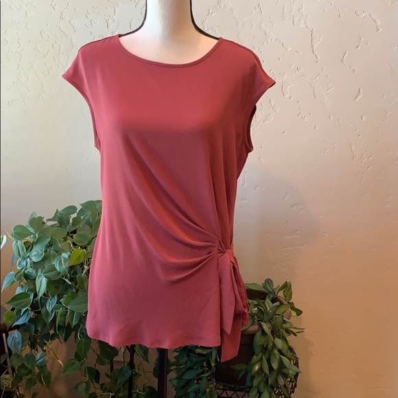 Vince Camuto Tops - Vince Camuto Cap Sleeve Side Tie Pink Blouse